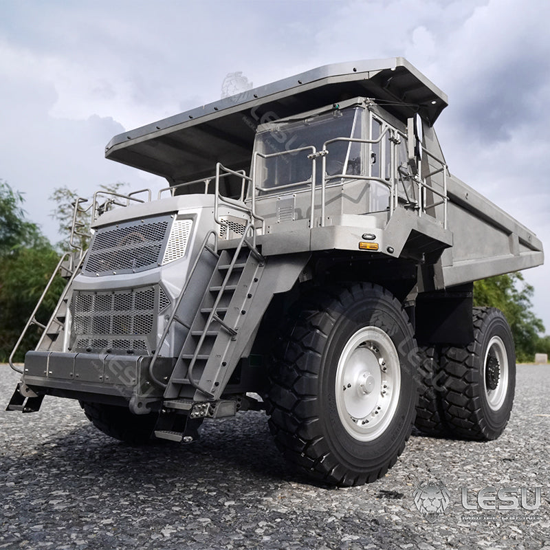 LESU 1/16 Scale Metal Hydraulic Mining Car Dumper Bogie Radio Controlled Mine Truck Aoue R100E Model Light System Motor Servo ESC