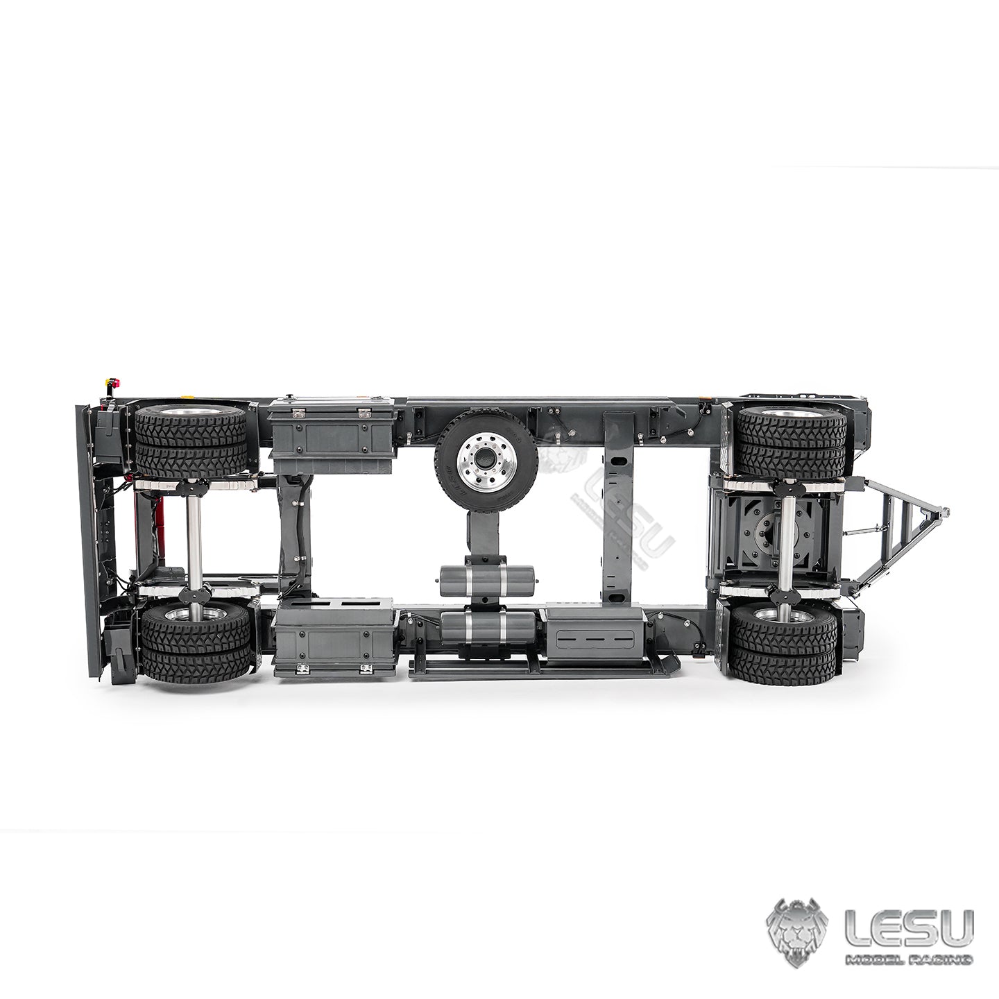 Finished 1/14 Metal RC Trailer A0065 Model Front Wheel Steerable for LESU Radio Controlled Hydraulic Roll on off Dumper Tipper
