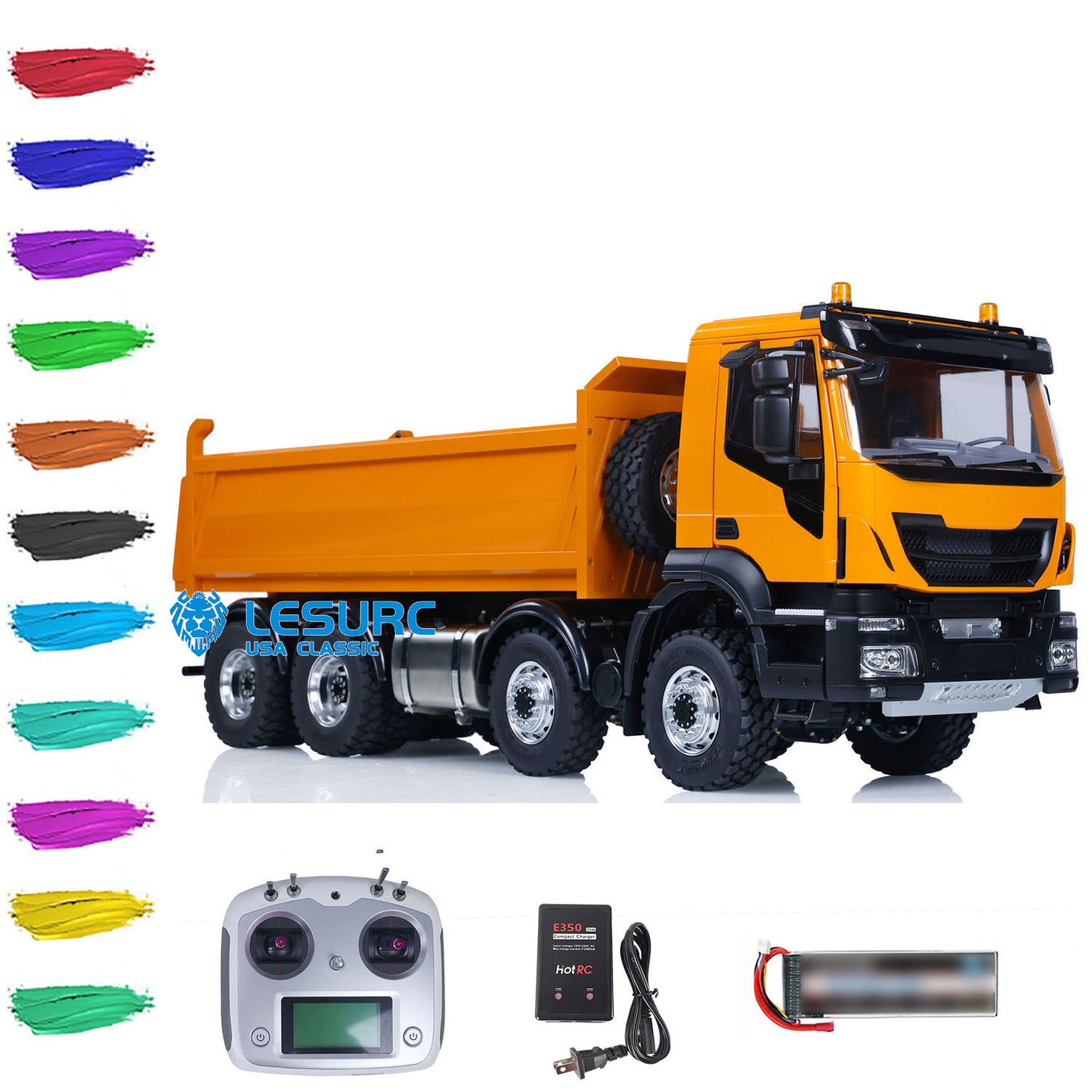 1/14 LESU 8X8 Metal RC Hydraulic Dump Truck Remote Control Tipper Dumper Simulation Car Hobby Model DIY 20150731 PNP/RTR