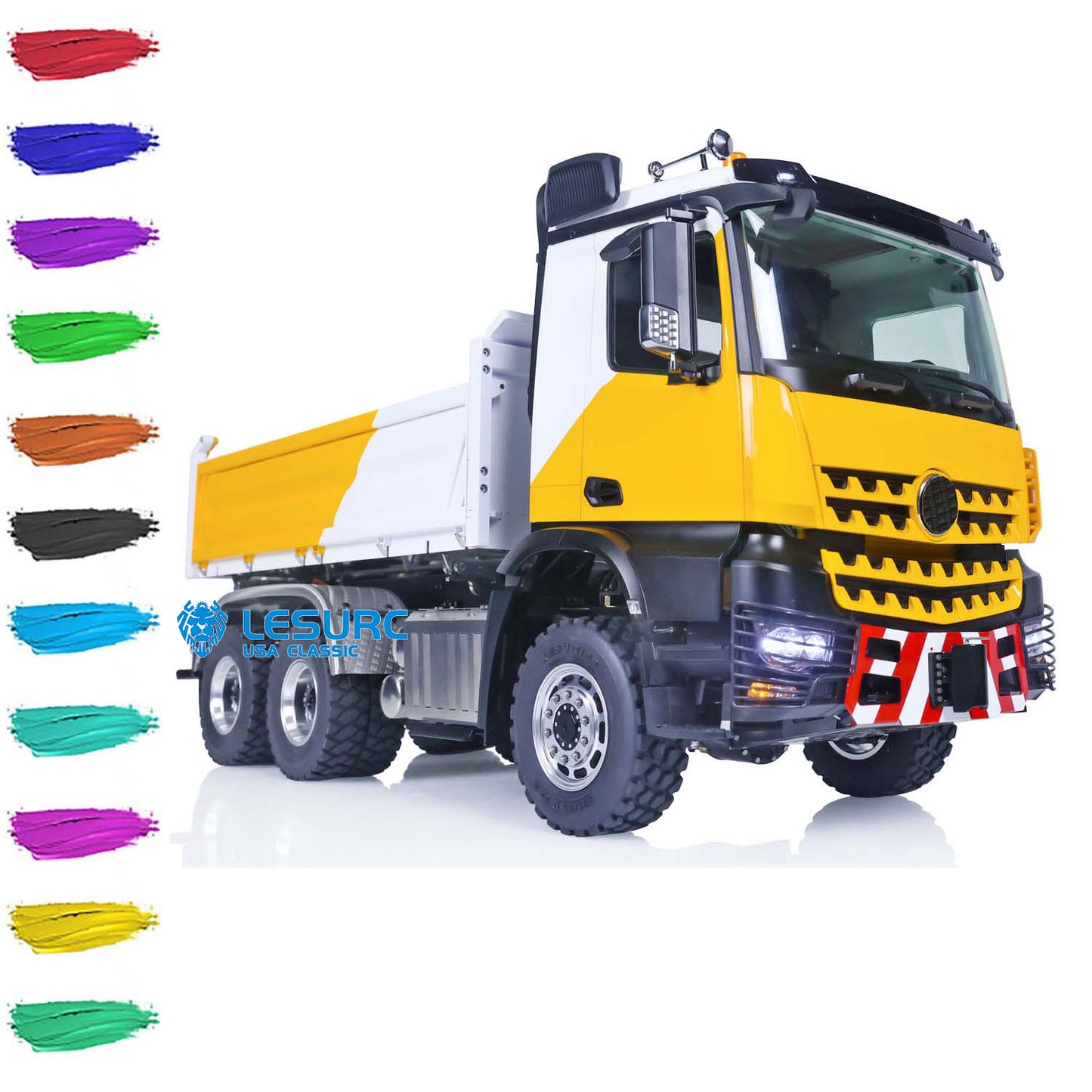 LESU 1/14 6x6 RC Hydraulic Dumper Truck 3-Axle Remote Controlled Tipper Eletrci Car Emulated Model Painted Assembled DIY