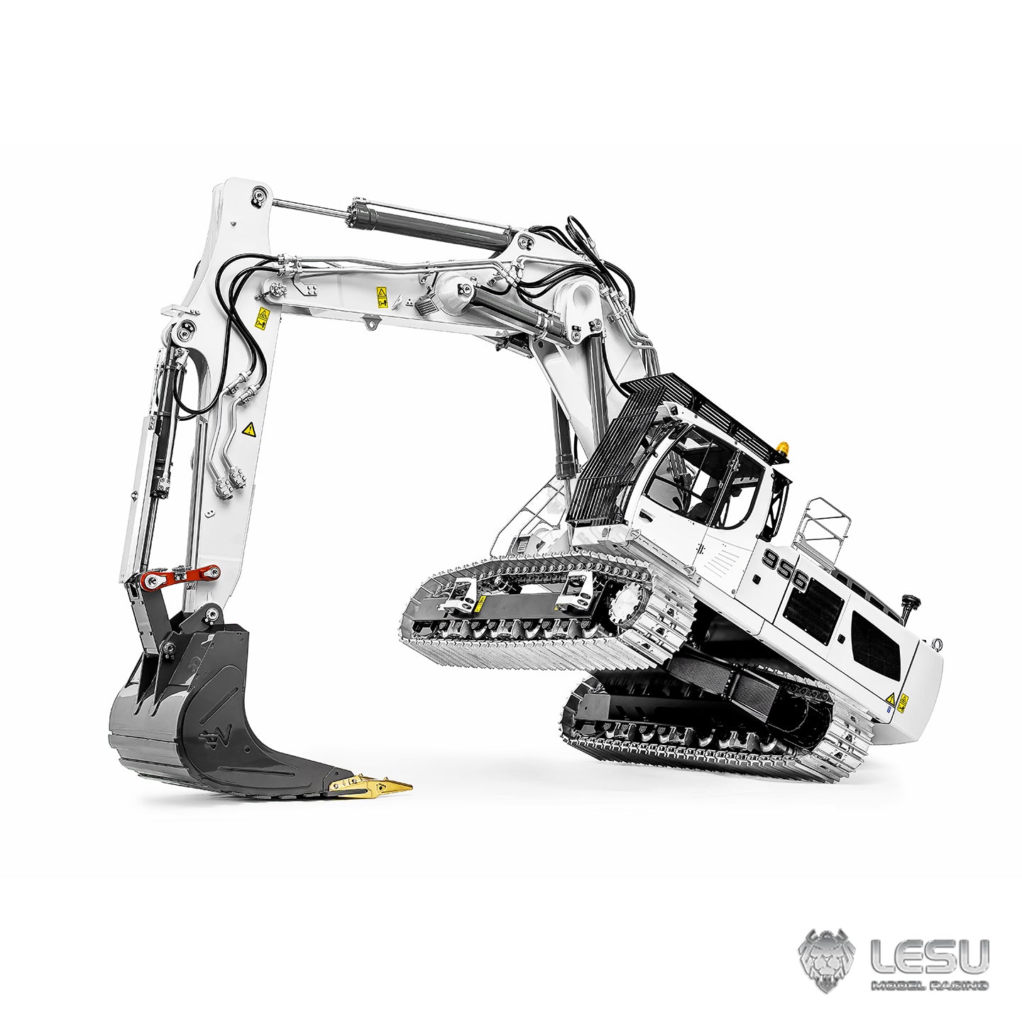 LESU LR956 1/14 Metal RC Hydraulic Excavator B0040 RTR Dual Pump Digger with FlySky PL18EV Lite Radio Controller Light System Quick Release Coupler