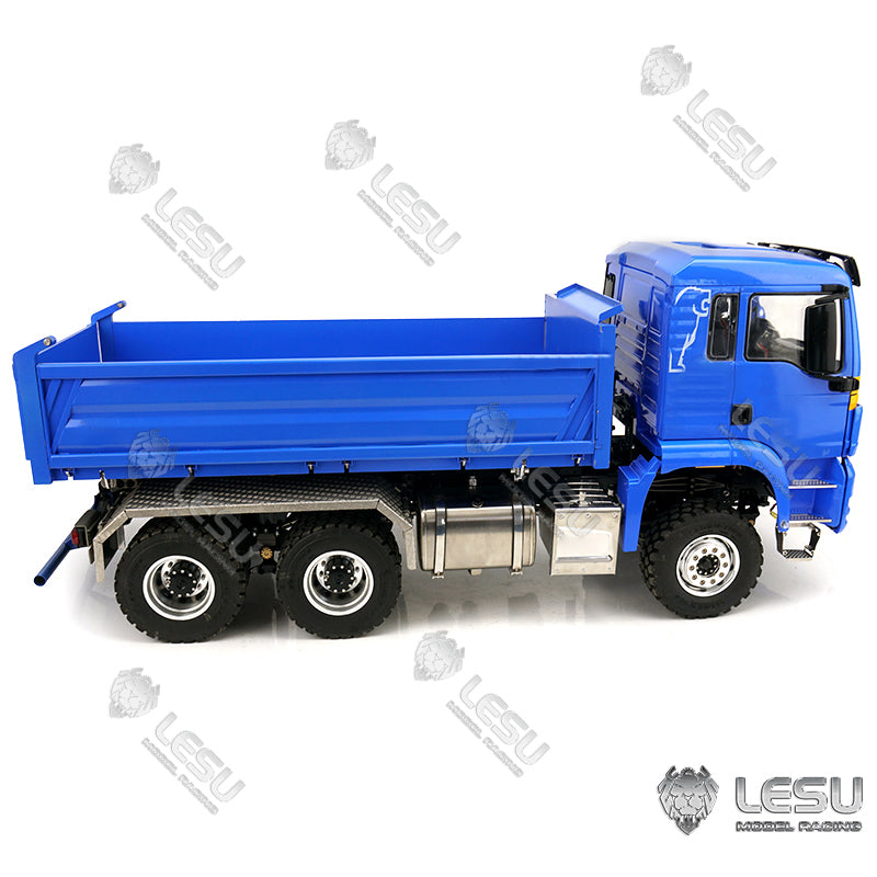 LESU 1/14 Scale Remote Controlled TGS Three-way Transmission Dumper Truck Hydraulic Model W/ Lights Sound System Motor ESC Cab