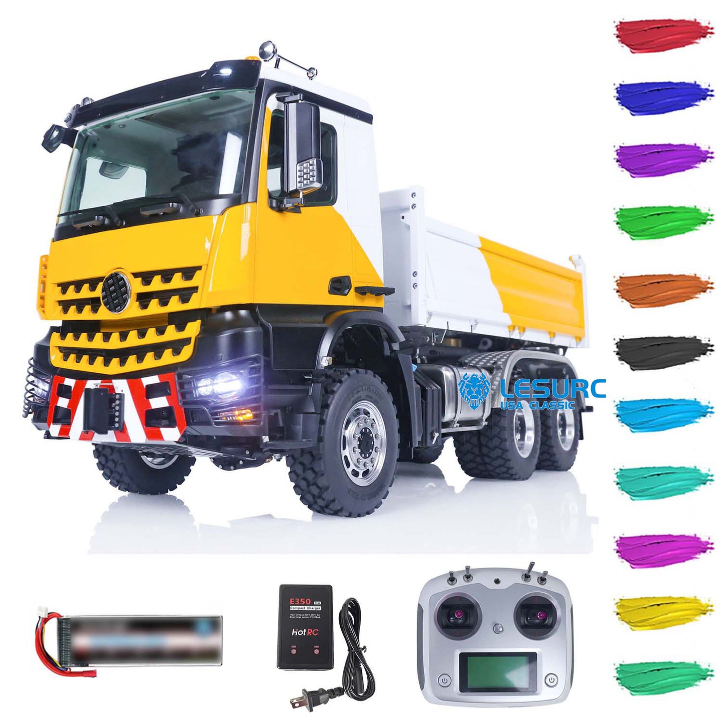 LESU 1/14 6x6 RC Hydraulic Dumper Truck 3-Axle Remote Controlled Tipper Eletrci Car Emulated Model Painted Assembled DIY