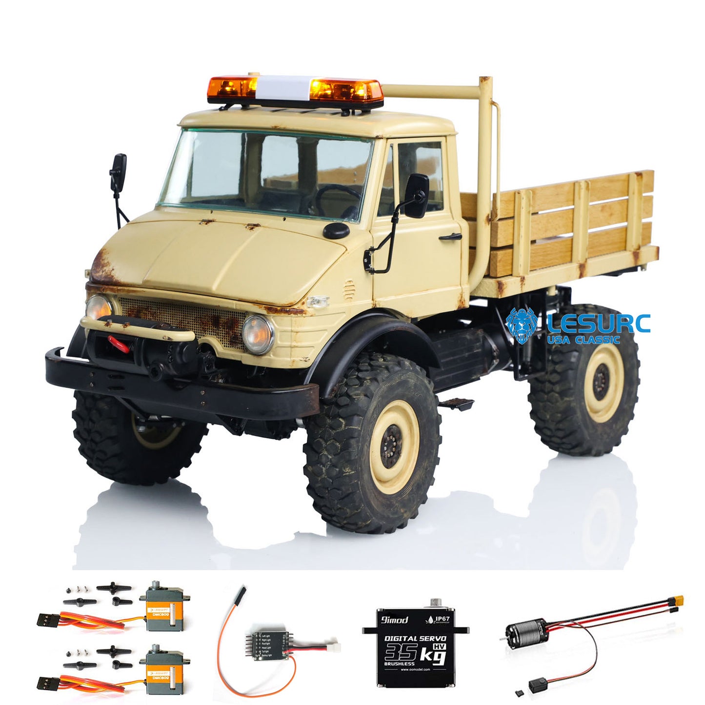 4x4 1/10 Scale RC Off-Road Vehicle LESU Metal RAVE-UM406 Remote Control Climbing Truck Model W/ Sound Light System Motor Servo ESC