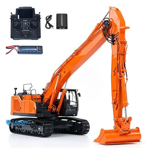 IN Stock LESU AOUE LR945 1/14 RC Metal Hydraulic Tracks Excavator Long Arm Digger Model PL18EV LITE Radio System 7CH Reversing Valve