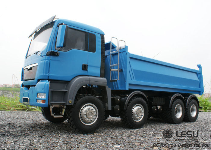 LESU 1/14 Metal 8*8 All Wheel Drive Hydraulic Remote Control Dump Truck RC Engineering Vehicle Model With Light Sound System