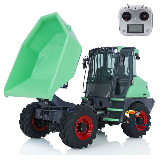 LESU 1/14 Scale AOUE 6MDX Metal Remote Controlled Hydraulic Articulated Dumper Truck 4X4 Tipper Car Construction Vehicle Motor