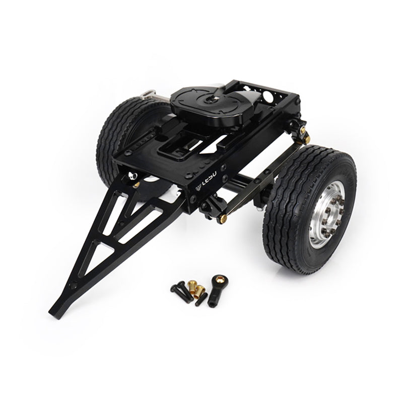 LESU Metal Tracked Trailer for 1/14 Remote Controlled Tractor Truck Upgrade Accessories of RC Truck 25.5*18.2*14CM