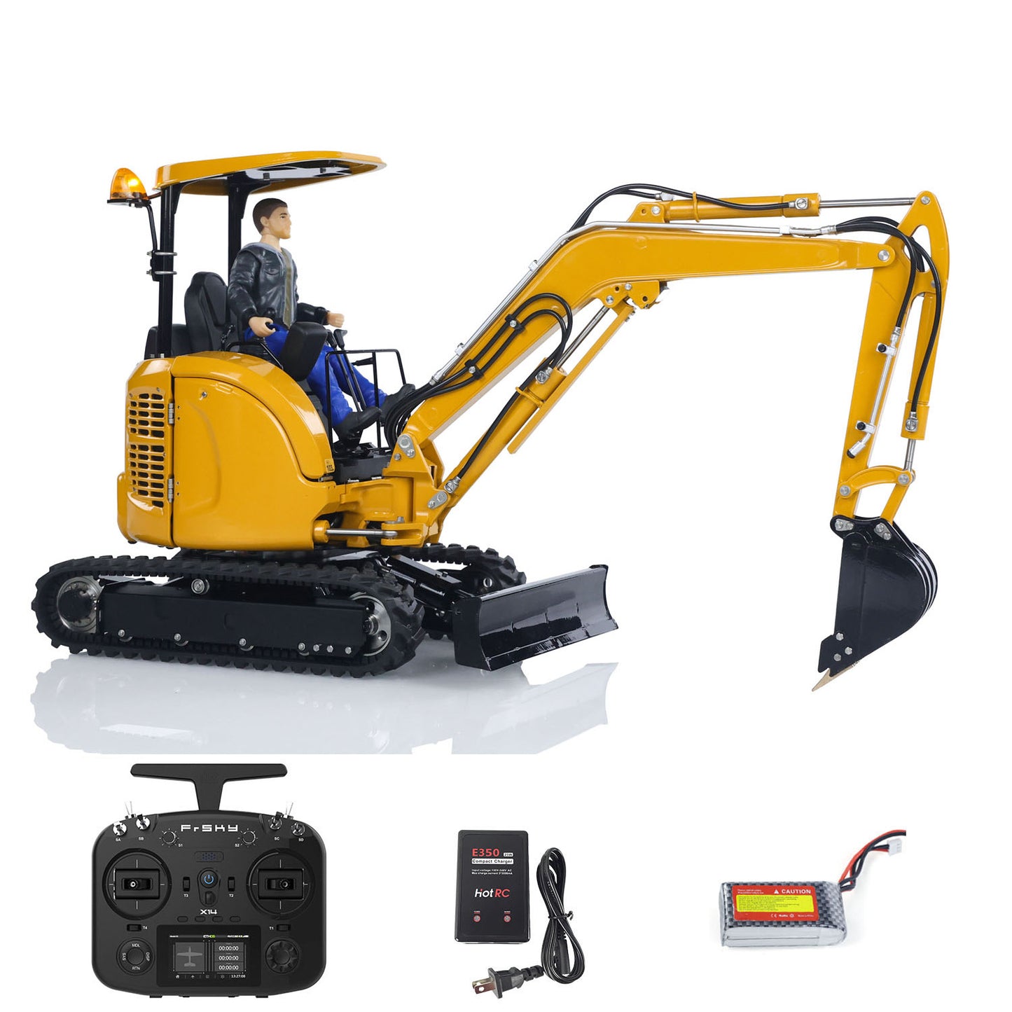 IN Stock LESU PC30 Upgraded Ver 1/14 RC Hydraulic Excavator B0003 Metal Remote Control Digger Model Frsky X14 Radio Sound Light 6CH Valves