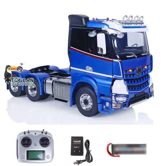 LESU 6x6 Metal Chassis 1/14 Highline RC Tractor Truck Radio Control Car Painted Assembled Model Sounds Lights