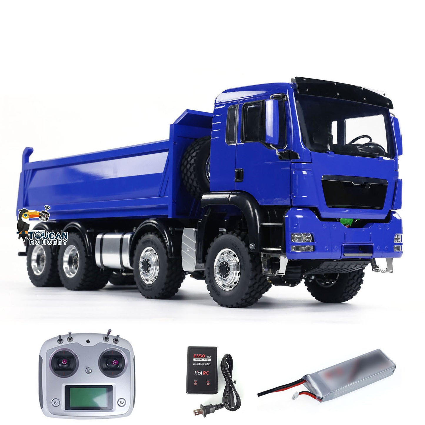 LESU 8x8 RC Hydraulic Lifting Dump Truck 1/14 Tipper Car Painted Model I6S Radio Control Sounds Light