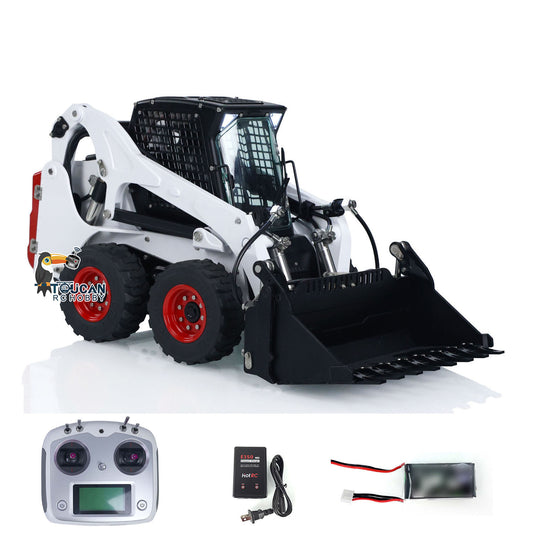 LESU 1/14 Bobcat Hydraulic RC Loader Wheeled Skid-Steer Aoue LT5H I6S Radio Cars