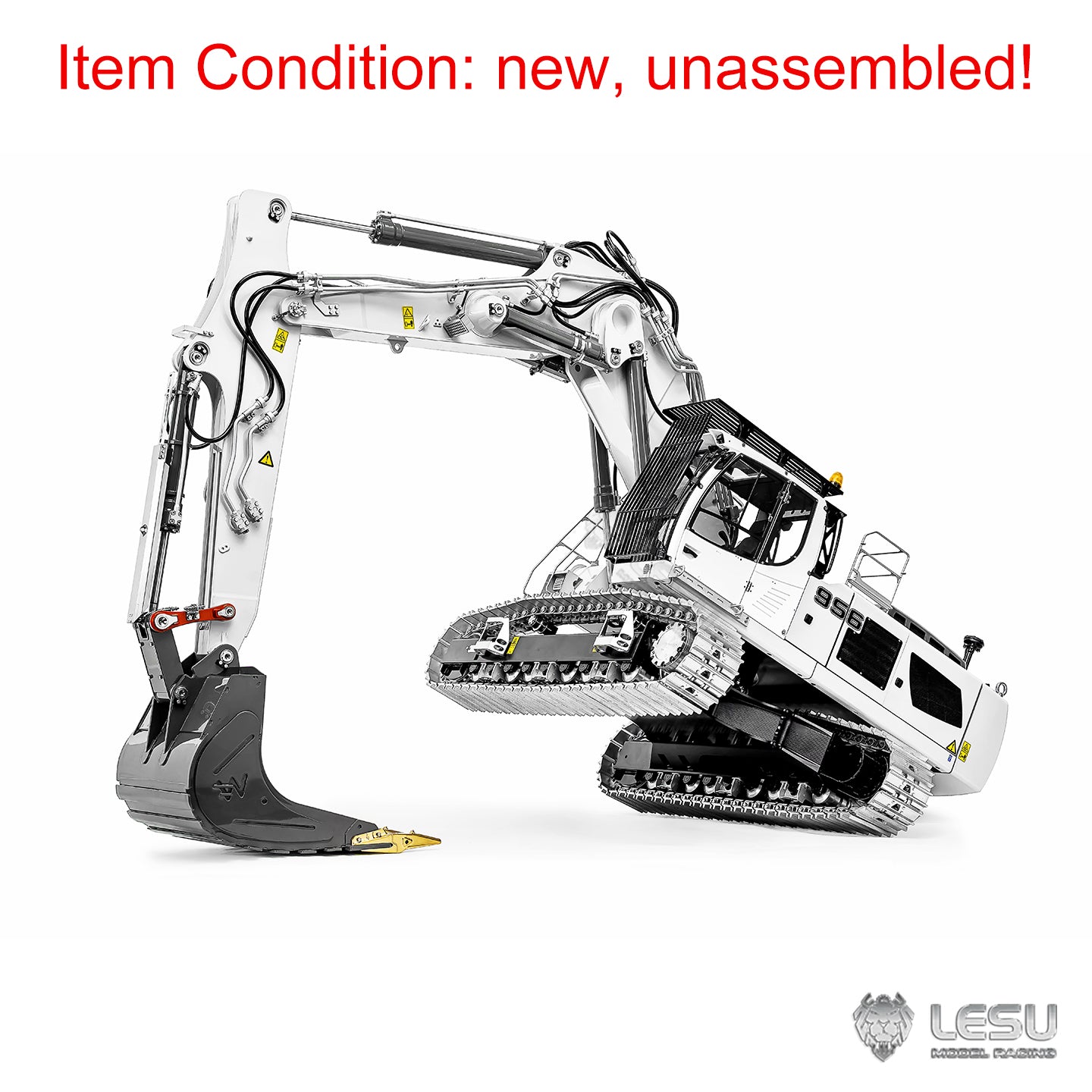 LESU LR956 1/14 Metal RC Hydraulic Excavator B0040 Dual Pump 3Arms Digger Brushless Motor for Remote Control Construction Hobbyists