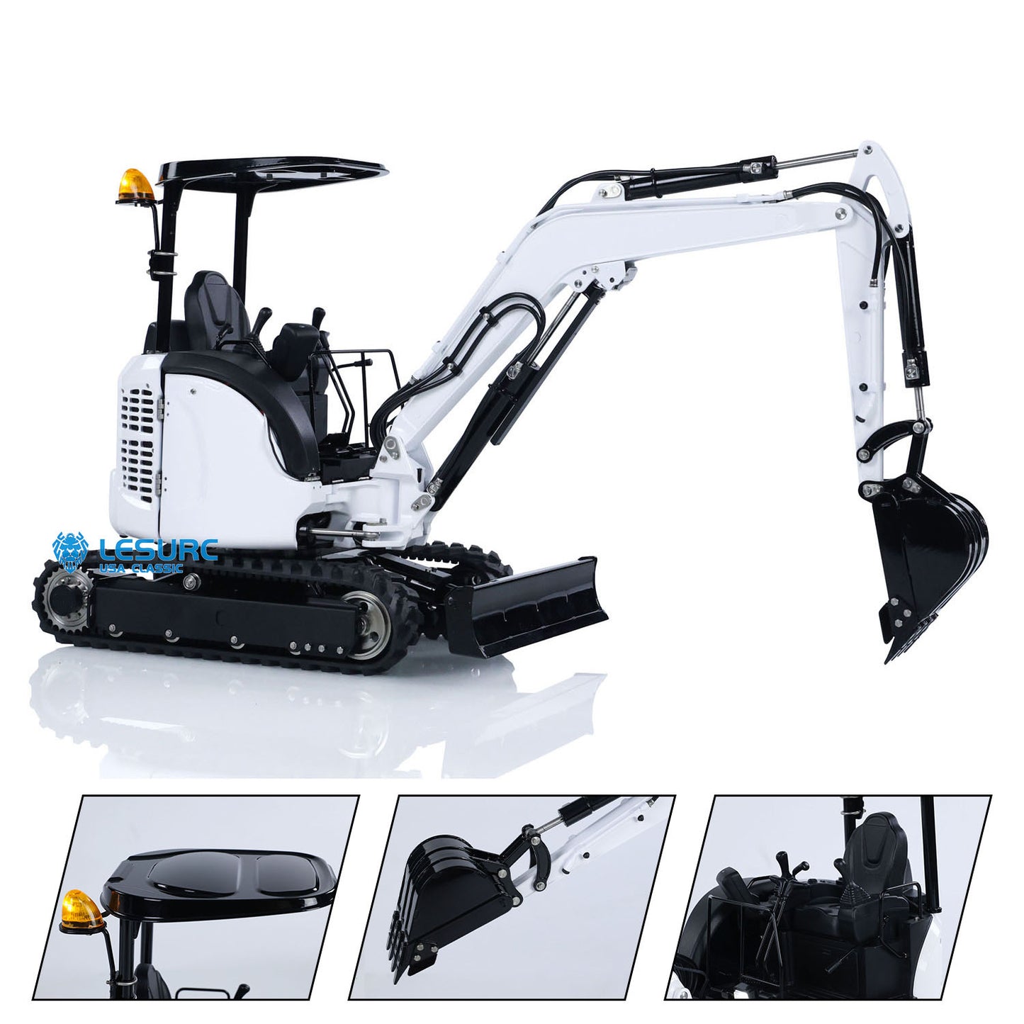 LESU PC30 1/14 Metal RC Hydraulic Excavator B0003 KIT/PNP Mini Digger 6CH Reversing Valve System Brushless Motor Lighting for Hobby Collectors