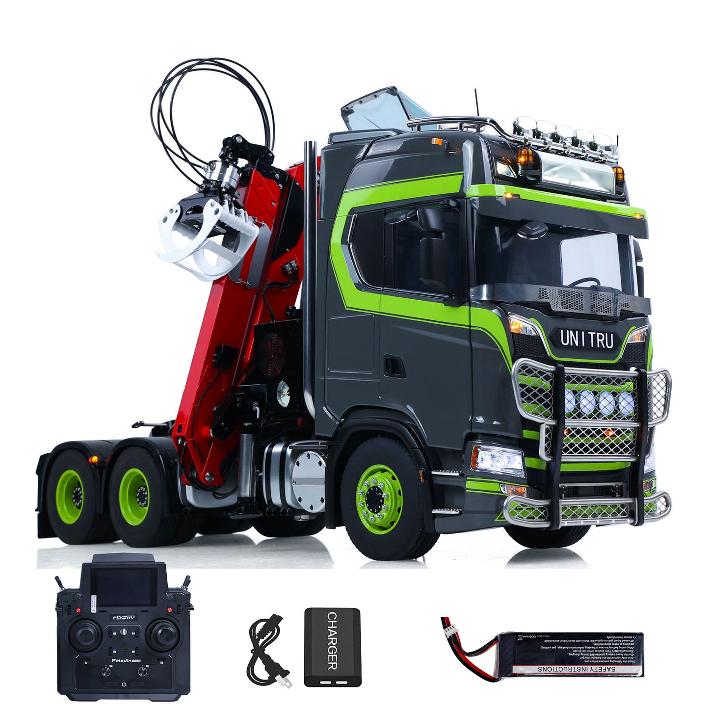 IN Stock Toucan Metal 6X6 Chassis 1/14 RC Tractor Truck 770S Hydraulic Crane DIY Lorry Electric Car Flysky PL18EVLite Remote Control Smoking
