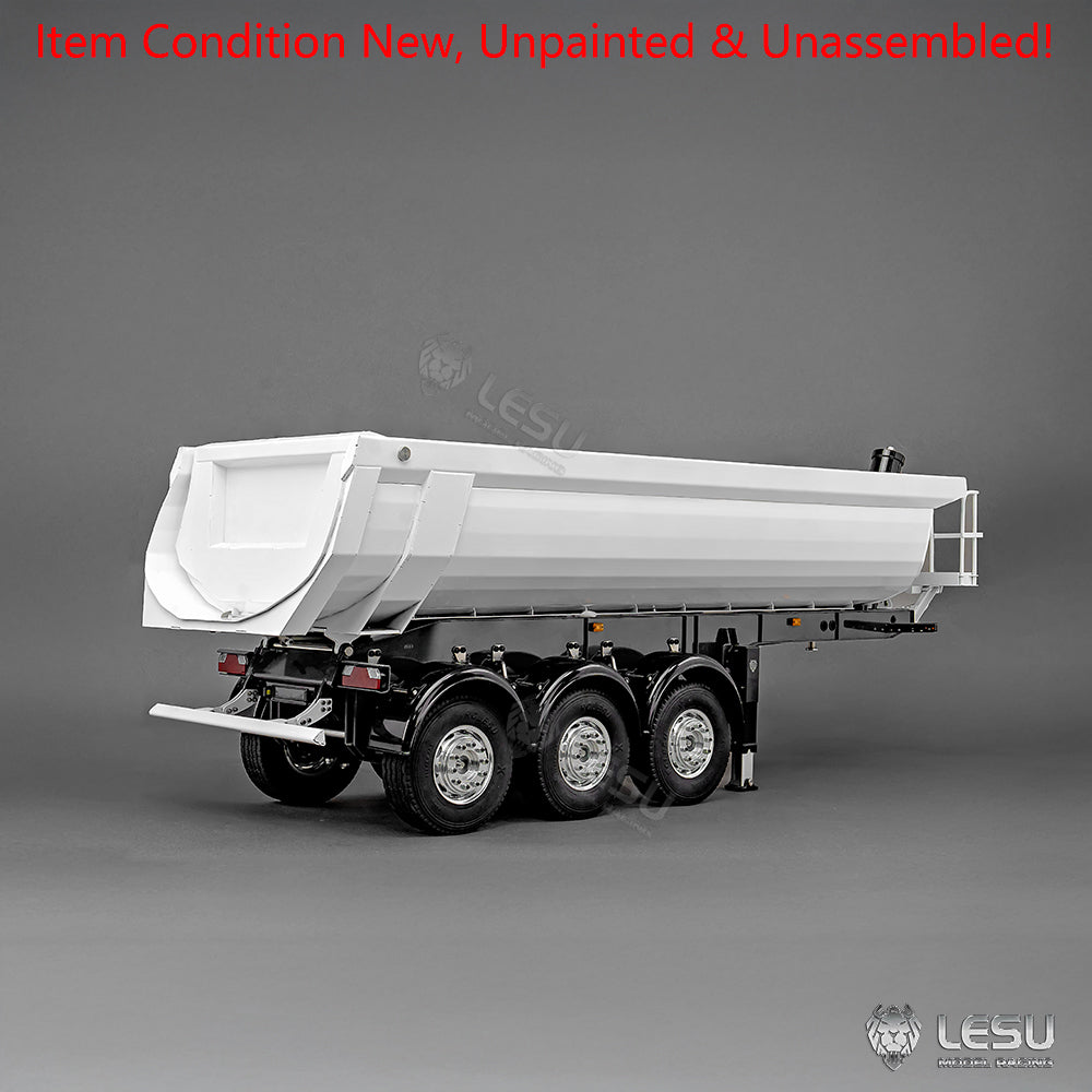 LESU 3Axles Metal 1/14 RC Hydraulic Dump Trailer for TAMIYA Tractor Truck Radio Controlled Lorry Car R620 R770S FH12 Vehicle