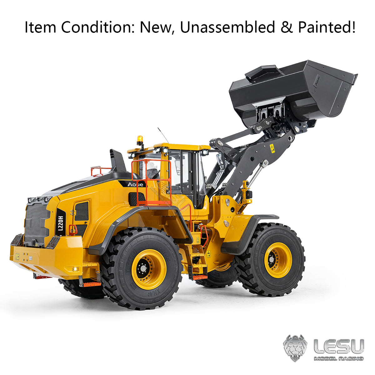 LESU L220H 1/14 Metal Hydraulic RC Wheel Loader A0013 KIT Model 4WD Brushless Motor 2 Speed Drive Differential Lock Quick Release Bucket Sound