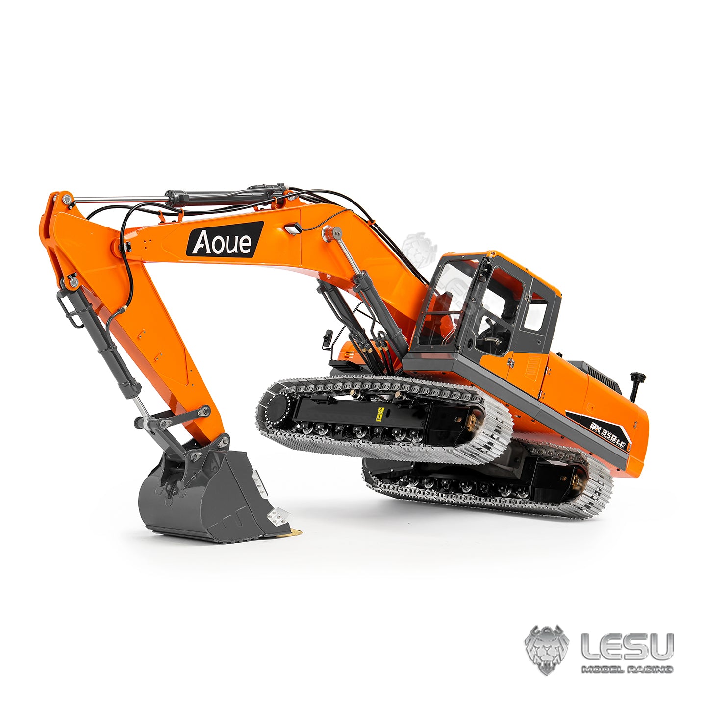 IN STOCK LESU 1/14 RC 90% Metal Hydraulic Digger Aoue DX350LC Remote Control Excavator Finished Model 3CH Valve Relief Valve 4MPA Pump
