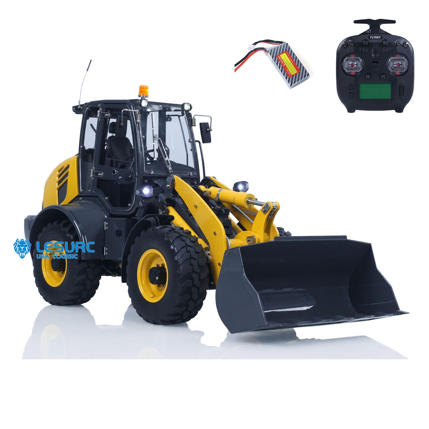LESU Aoue-WA100M-8 1/14 Metal 4X4 RC Hydraulic Loader A0021 RTR with FlySky ST8 Radio Controller Brushless Motor 3+1CH Valve Light Sound