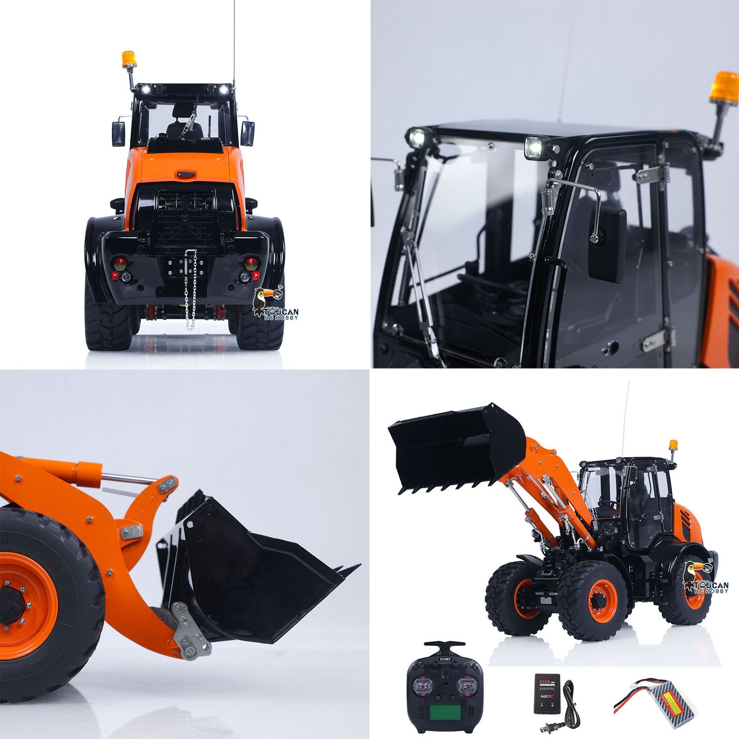 LESU 1/14 4X4 RC Metal Hydraulic Loader Aoue WA100M-8RTR Remote Control Construction Vehicle Axle Lock Sound Light ST8 Radio