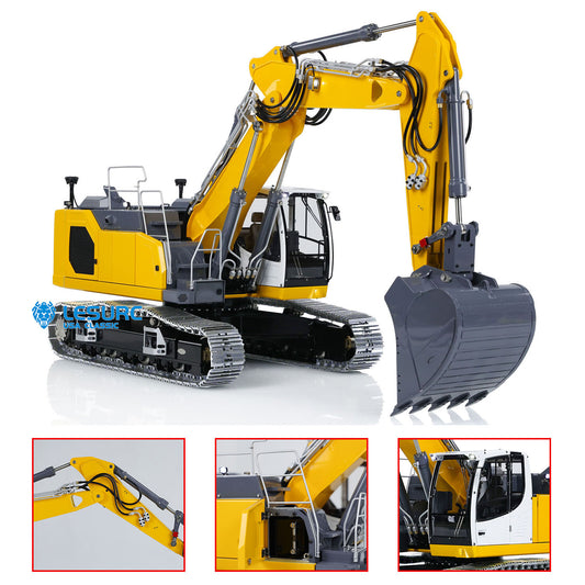 LESU Aoue-LR945 1/14 Metal RC Hydraulic Excavator B0017 3 Arms Digger Model with Light System for Construction Vehicle Model Hobbyists
