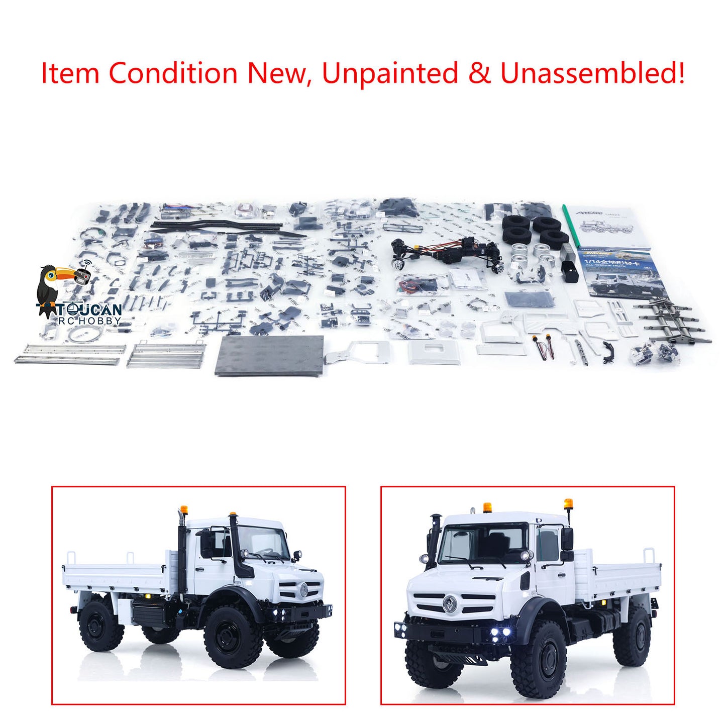 LESU Metal 1/14 Remote Control All Terrain Light Truck Off Road Vehicle U4023 MT44023 Unassembled Model With Light Sound System