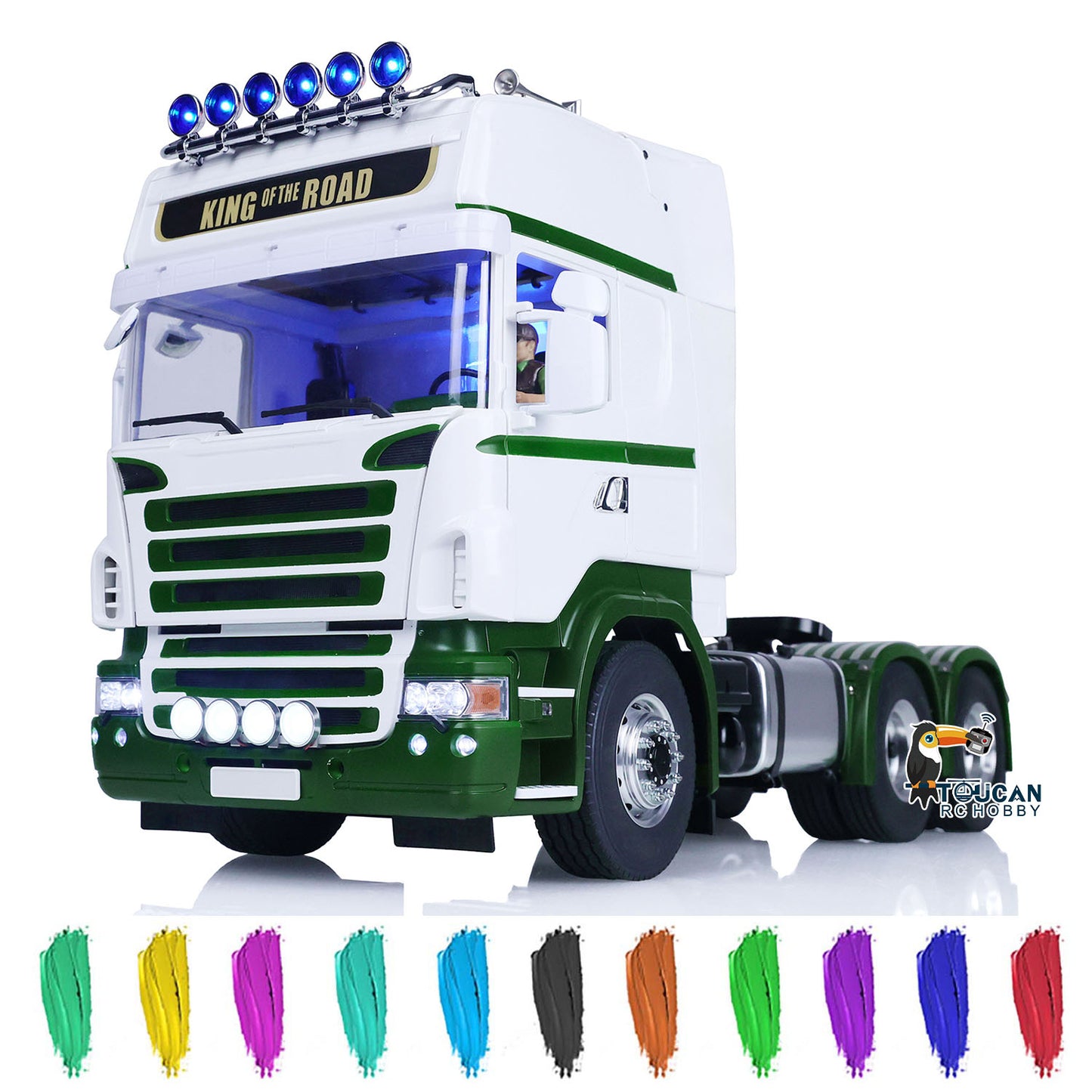 LESU 1:14 Scale DIY Radio Controlled Tractor Truck for 6x6 Remote Control Cars Model W/ Sound Light System Motor Servo ESC