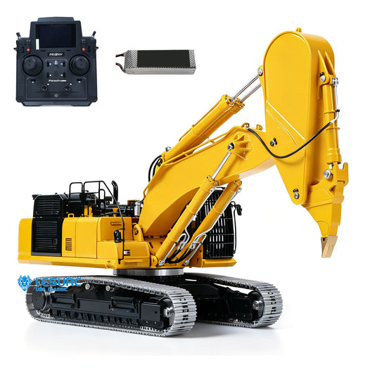 LESU PC500 1/14 RC Metal Excavator B0020 Model Hydraulic Crawler Digger with Rock Arm Light System 3CH Valve Brushless Motor ESC