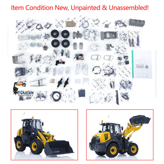 IN STOCK LESU 1/14 RC 4X4 Metal Hydraulic Loader KIT Aoue WA100M-8 Radio Control Construction Car Model Sound Light 4CH Valve Axle Lock