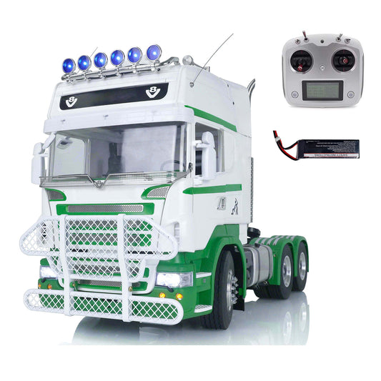 1/14 Scale LESU Remote Controlled Tractor Truck for 6x6 Remote Control Cars Model Metal Chassis Sound Light System Motor Servo ESC