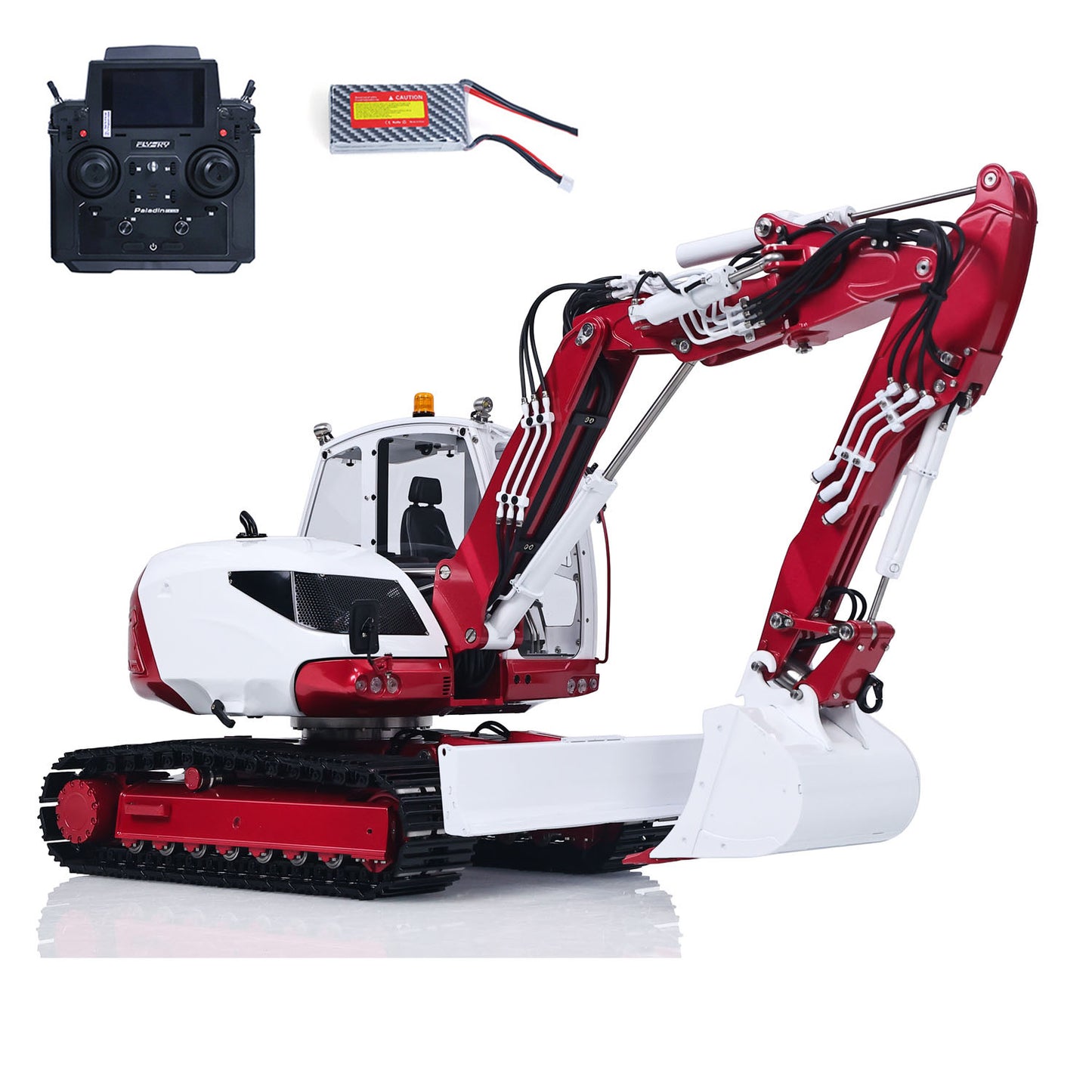 Metal LESU 1/14 Hydraulic RC Excavator MC15 4 Arms Construction Vehicle 9 Ways Valve Dual Pumps Light Sound ST8 Radio System