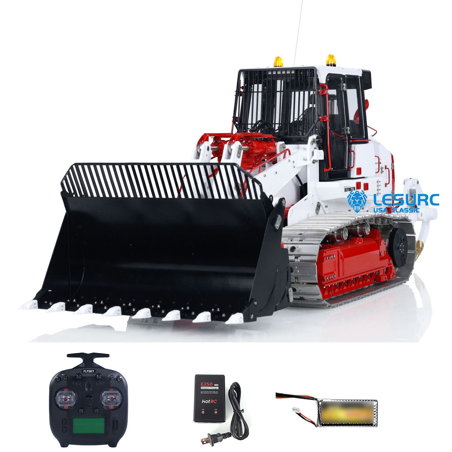 1:14 LESU AOUE 973K Hydraulic RC Loader ST8 Radio Control Tracked Car Construction Vehicle Model Openable Bucket Rear Plow Sound