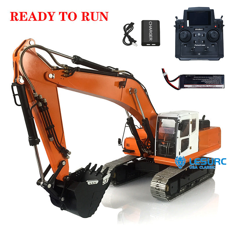 LESU PC360 1/14 Metal RC Excavator B0002 RTR Steel Alloy Hydraulic Digger Model with FlySky PL18EV Lite Controller Light System for Hobby Collectors