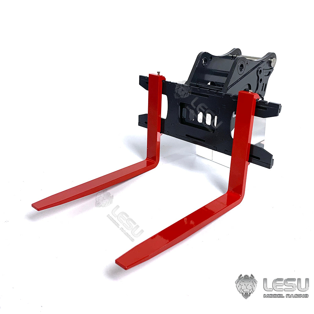 LESU Metal Fork Curved Blade Ripper Quick Release Compactor Tiltable Bucket for RC Excavator 1/14 ET35 Hydraulic Electric Digger