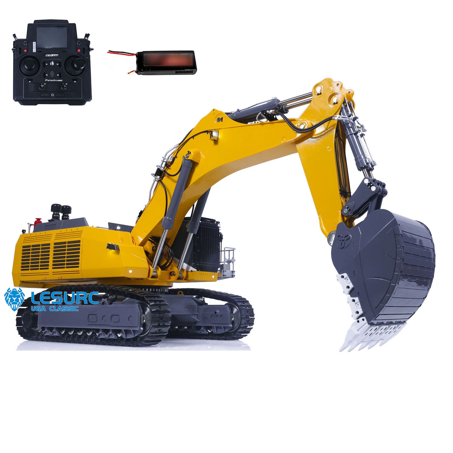 1:14 LESU RC Hydraulic Excavator AOUE 9150 PL18EV Remote Control Digger Metal Model W/Light