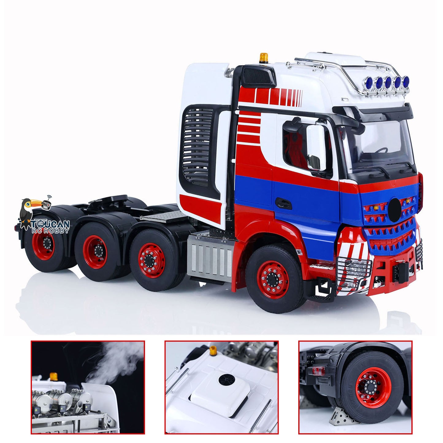 1/14 8x8 LESU RC Tractor Truck Radio Control Construction Vehicle DIY Electric Cars Metal Chassis Smoke Unit Sound 1851 3363