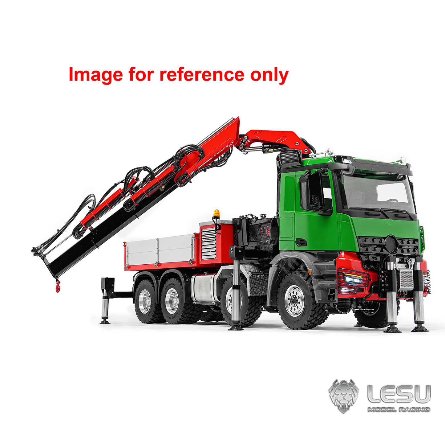 LESU 3363 1/14 Metal RC Hydraulic Crane Truck 8X8 Axle Diff Lock 3Speed Remote Control Lorry 7CH Valve 6 Outriggers Light Sound