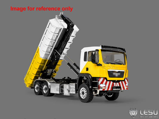 LIMITED-TIME SALE IN Stock LESU Z0094 1/14 Metal 6x6 RC Hydraulic Roll on off Dump Truck Telescopic Hooklift Transport Vehicle with 3Speed Transmission 5CH Valve Light Sound