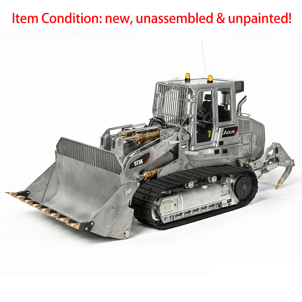 1/14 LESU 973K Remote Control Hydraulic Tracked Loaders Model Upgrade Version Unassembled With Rear Plow and Openable Bucket