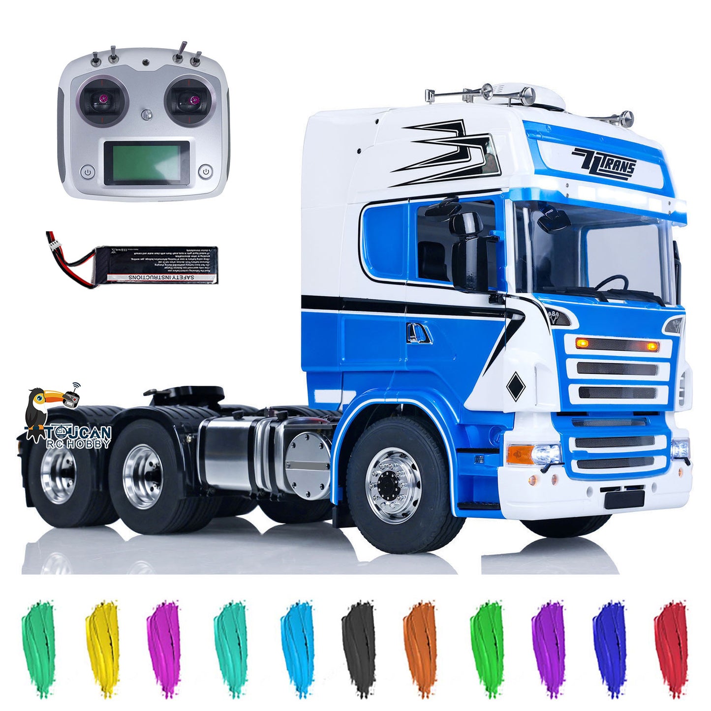 LESU 1/14 6x6 RC Tractor Truck Painted Assembled Radio Control Car Metal Chassis Hobby Model Optional Versions ESC Servo Motor