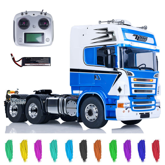 LESU 1/14 6x6 RC Tractor Truck Painted Assembled Radio Control Car Metal Chassis Hobby Model Optional Versions ESC Servo Motor