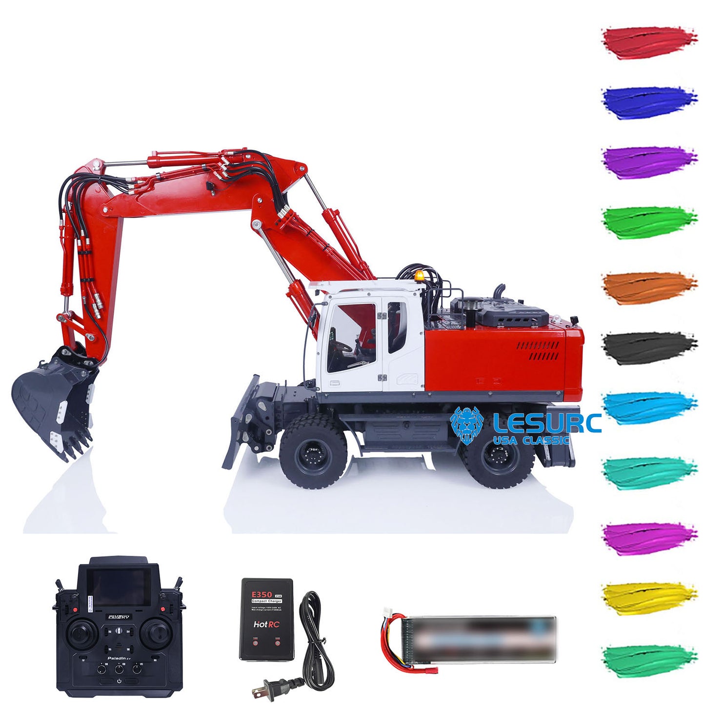 LESU 3 Arms 1/14 RC Hydraulic Equipment ET30H Remote Controlled Excavator Wheeled Digger Painted Assembled Optional Versions