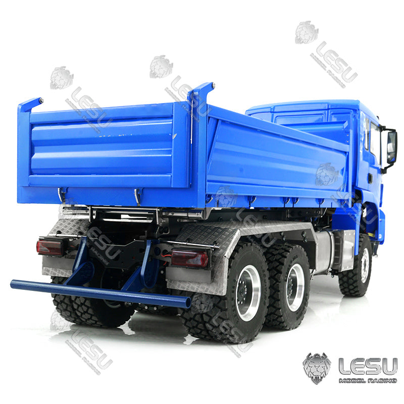 LESU 1/14 Scale Remote Controlled TGS Three-way Transmission Dumper Truck Hydraulic Model W/ Lights Sound System Motor ESC Cab