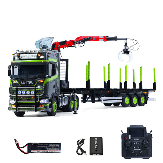 IN STOCK Toucan DIY 6X6 Metal Chassis 1/14 RC Tractor Truck 770S Hydraulic Crane Logging Trailer Emulated Vehicle Model PL18EVLite Radio Smoke
