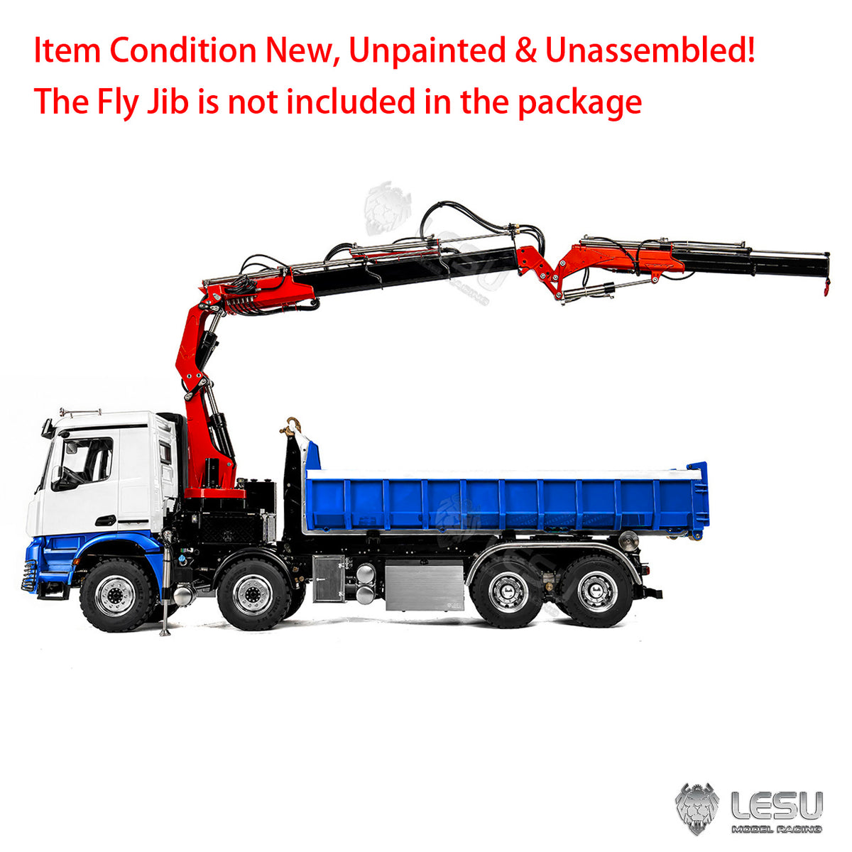LESU Z0122 1/14 8x8 Hydraulic Roll Off RC Dumper Truck with Telescopic Hook Arm 7CH Valve Crane 3 Speed Gearbox Differential Lock Light Sound