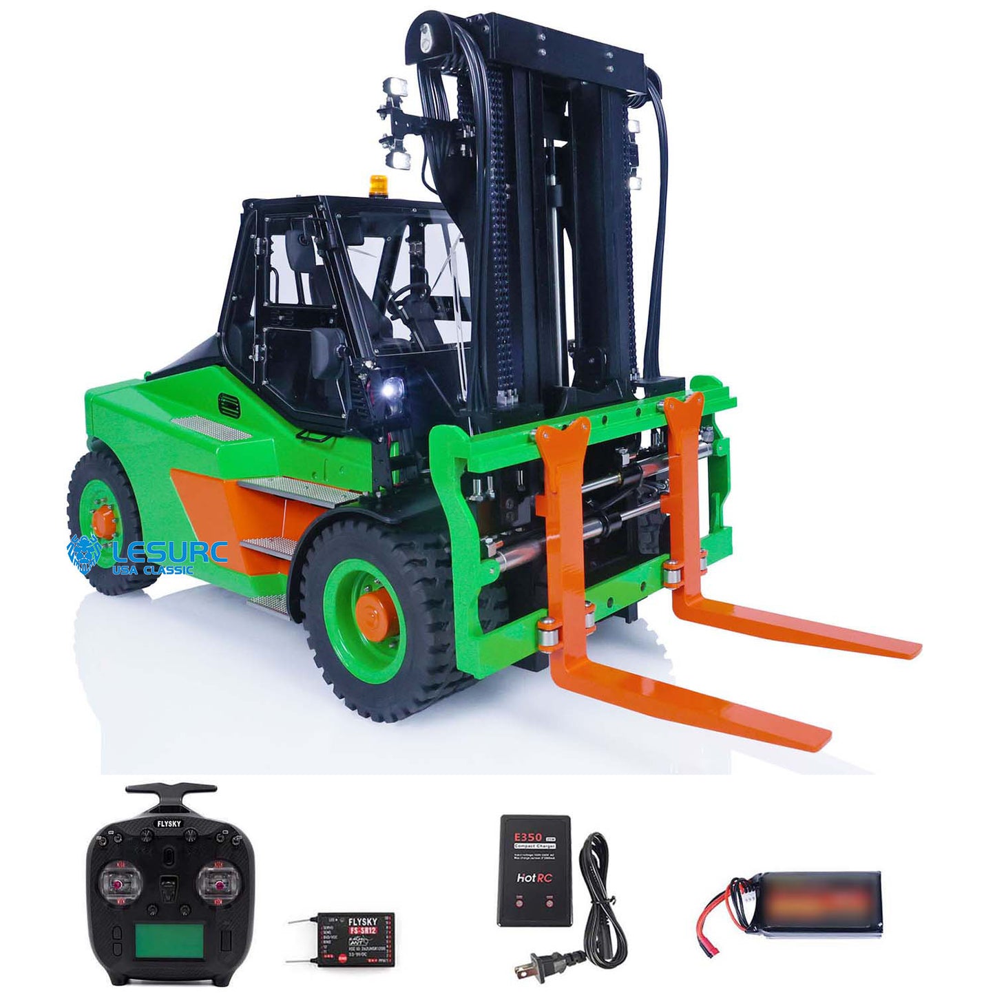 LESU AOUE LD160S 1/14 Metal Hydraulic RC Forklift FlySky ST8 Remote Controller and SR12 Receiver 6 Ways Reversing Valve Sound Light System