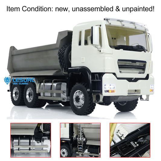 LESU TGS Cabin 1/14 8*8/6*6 Metal RC Dumper Truck Hydraulic Contruction Vehicle Light Sound System for Professional Model Hobbyists