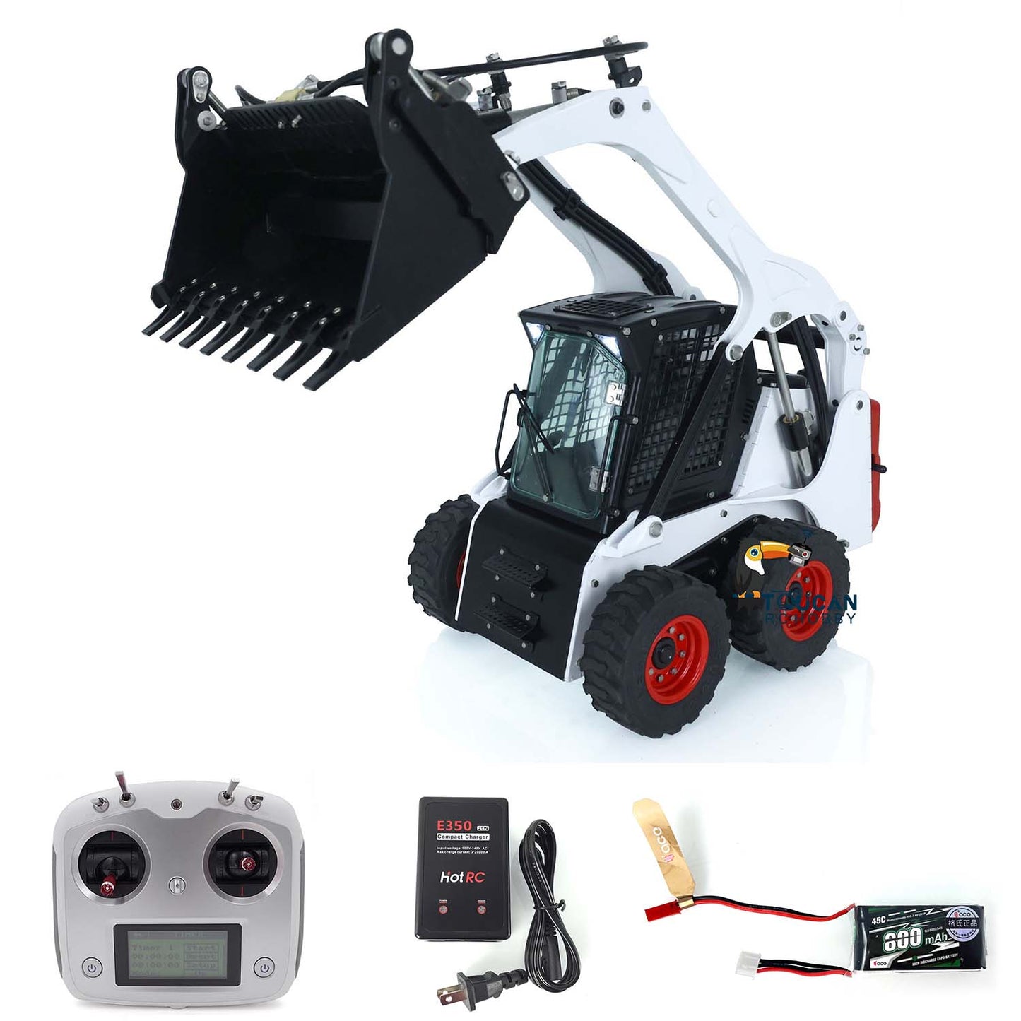 LESU Hydraulic Remote Controlled Loader Aoue LT5H 1/14 Wheeled Skid-Steer I6S Radio Car W/ I6S Controller Battery Charger