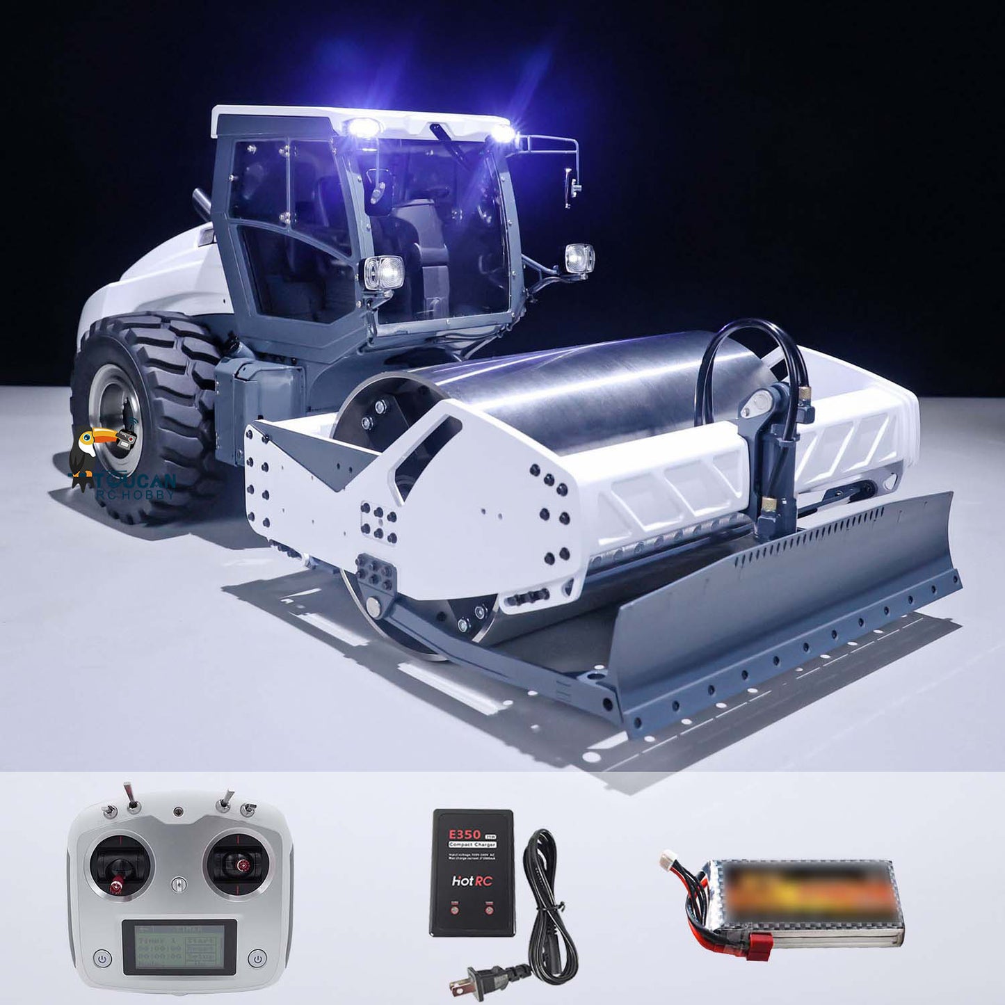 LESU 1/14 Metal Hydraulic Remote Control Road Roller Aoue-H13i Construction Car Model With I6S Radio System E350 Charger