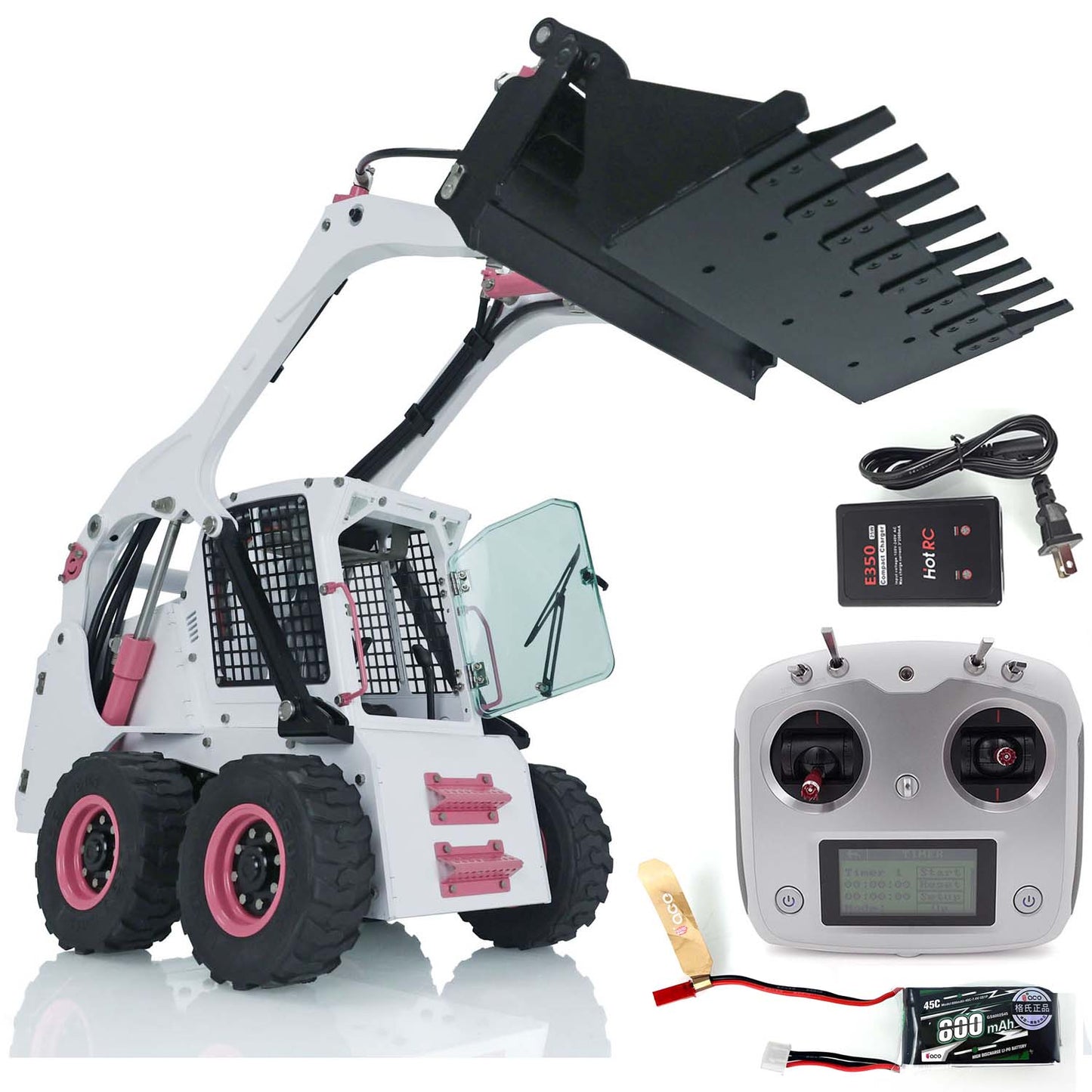 LESU Hydraulic RC Loader Bobcat Aoue LT5H 1/14 Wheeled Skid-Steer I6S Radio Car